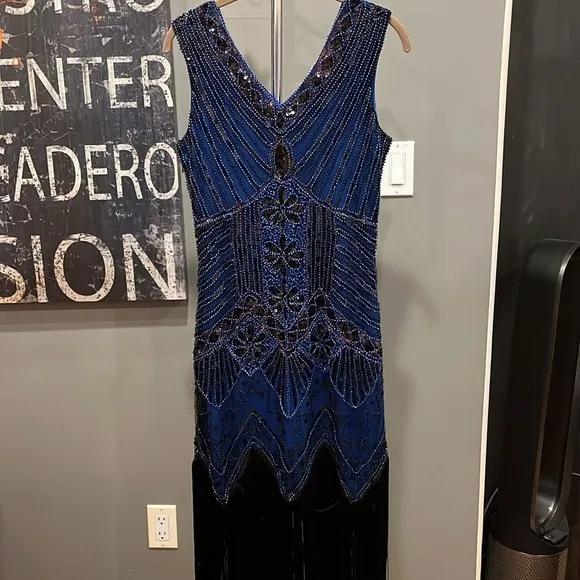 🇪🇸 20s Flapper Gatsby Charleston Sequin Bead Evening Cocktail Prom Dress