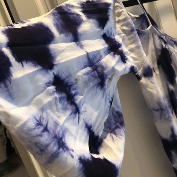 🦋 Vintage Havana Tie Dye v-neck Boho butterfly sleeve shorts romper
