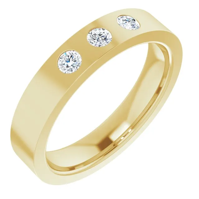 0.20 ctw Bezel Set Round Diamond Men's Ring