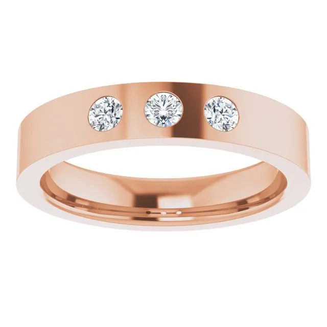 0.20 ctw Bezel Set Round Diamond Men's Ring