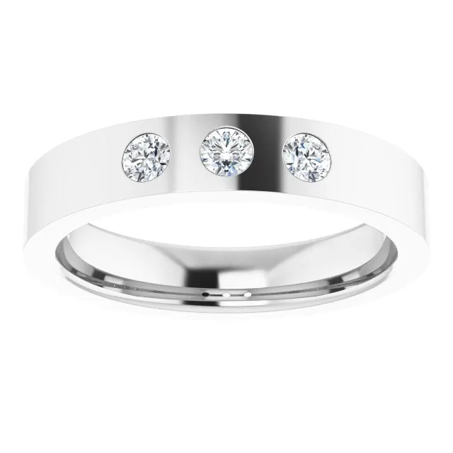 0.20 ctw Bezel Set Round Diamond Men's Ring