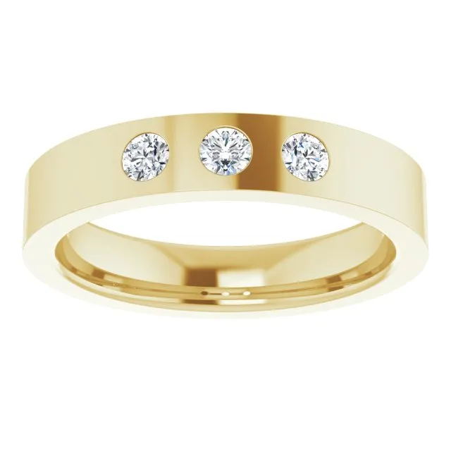 0.20 ctw Bezel Set Round Diamond Men's Ring
