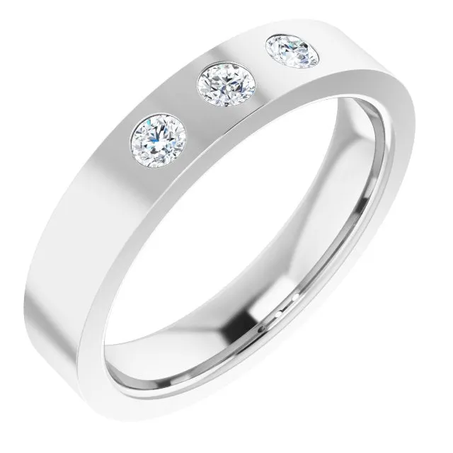 0.20 ctw Bezel Set Round Diamond Men's Ring