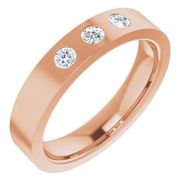 0.20 ctw Bezel Set Round Diamond Men's Ring