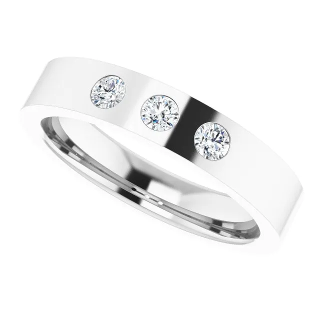 0.20 ctw Bezel Set Round Diamond Men's Ring