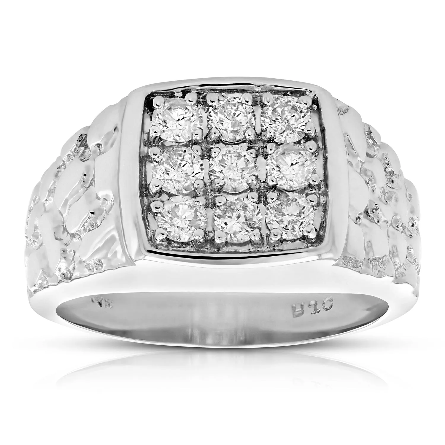 1 cttw Cushion Composite Diamond Engagement Ring in 14K White Gold