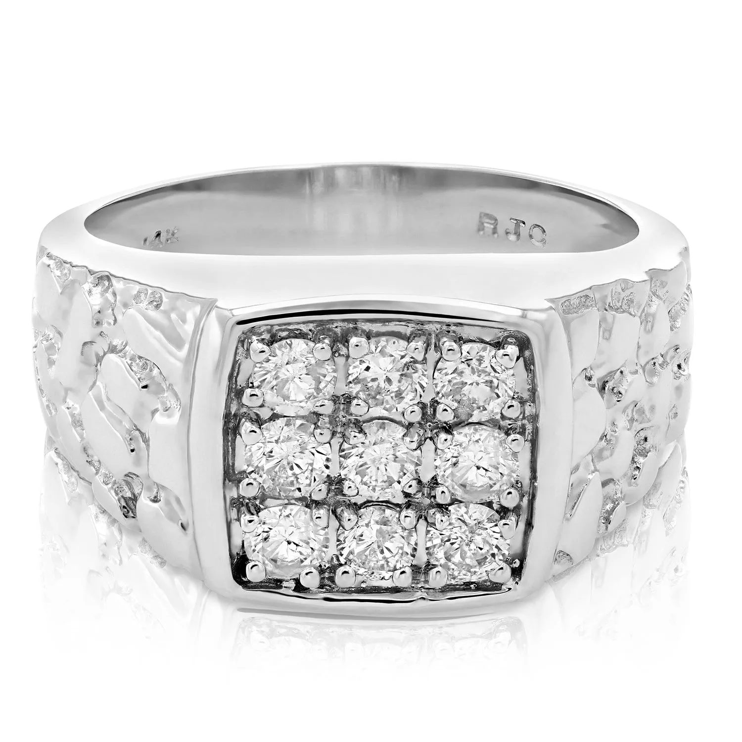 1 cttw Cushion Composite Diamond Engagement Ring in 14K White Gold