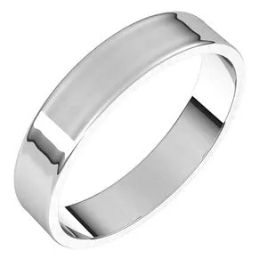 10K White 4 mm Flat Ultra-Light Band Size 10
