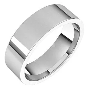 10K White 6 mm Flat Comfort Fit Light Band Size 11