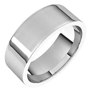 10K White 7 mm Flat Comfort Fit Light Band Size 10
