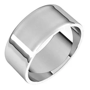 10K White 8 mm Flat Ultra-Light Band Size 11