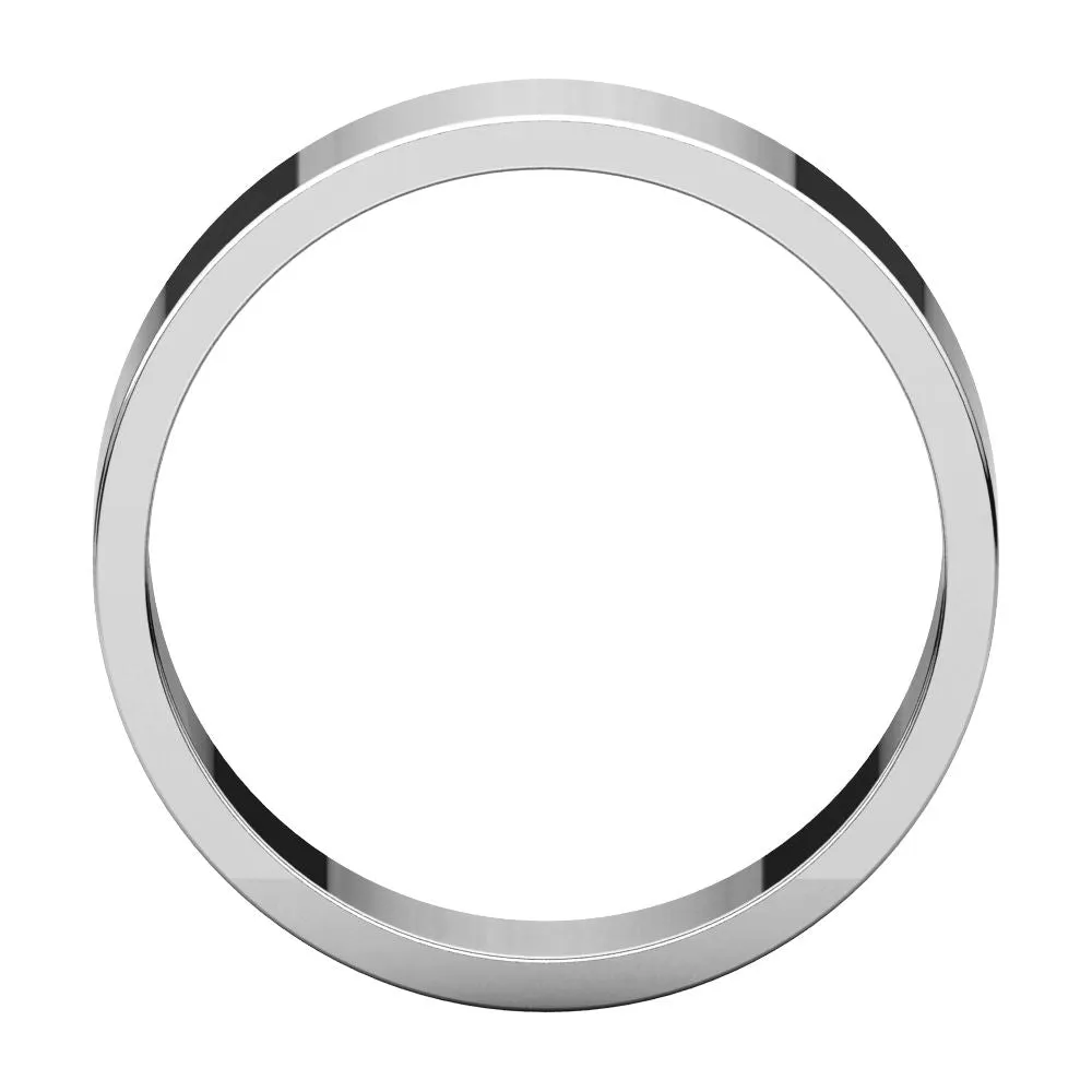10k White Gold 8mm Flat Band, Size 17