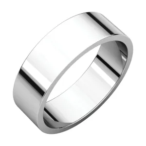 10k White Gold 8mm Flat Band, Size 17