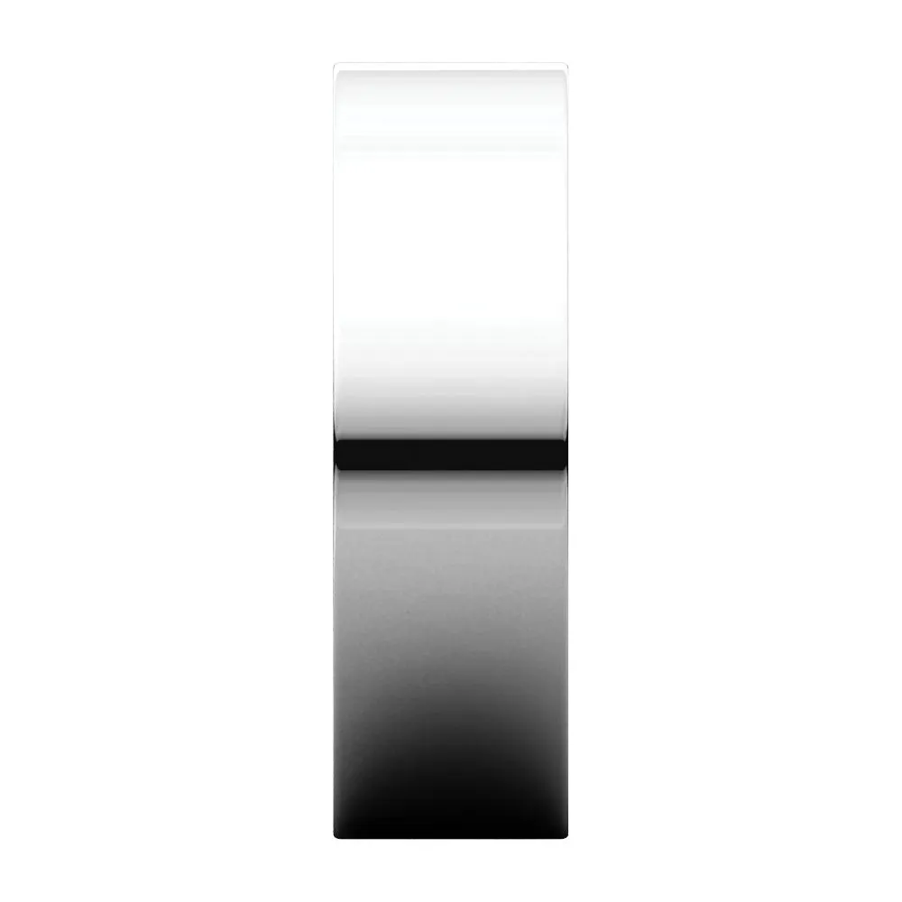 10k White Gold 8mm Flat Band, Size 17