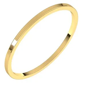 10K Yellow 1 mm Flat Ultra-Light Band Size 7
