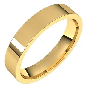 10K Yellow 4 mm Flat Comfort Fit Light Band Size 10