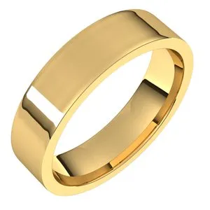 10K Yellow 5 mm Flat Comfort Fit Light Band Size 7