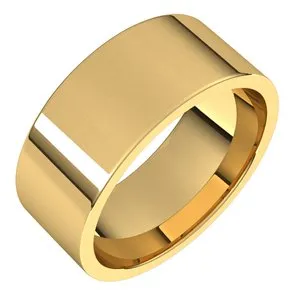10K Yellow 8 mm Flat Comfort Fit Light Band Size 8
