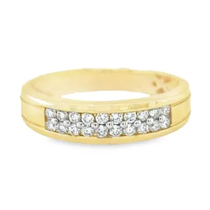 10K Yellow Gold 0.40TDW Diamond Men's Band