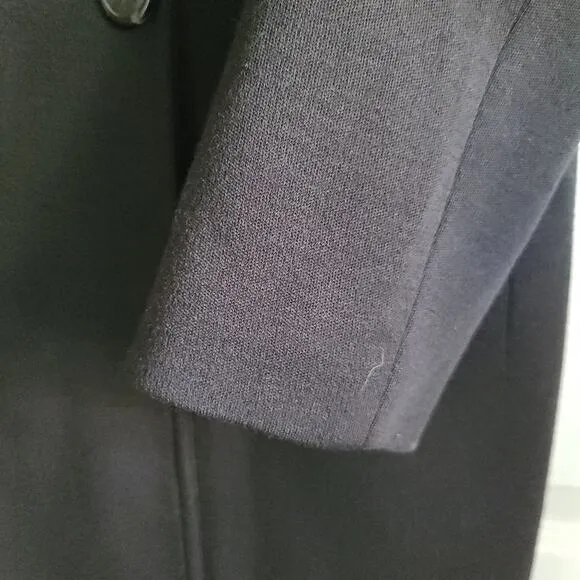 12TH STREET BY CYNTHIA VINCENT Black Lightweight Wool Jersey Coat 127 Sze Medium