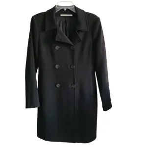 12TH STREET BY CYNTHIA VINCENT Black Lightweight Wool Jersey Coat 127 Sze Medium