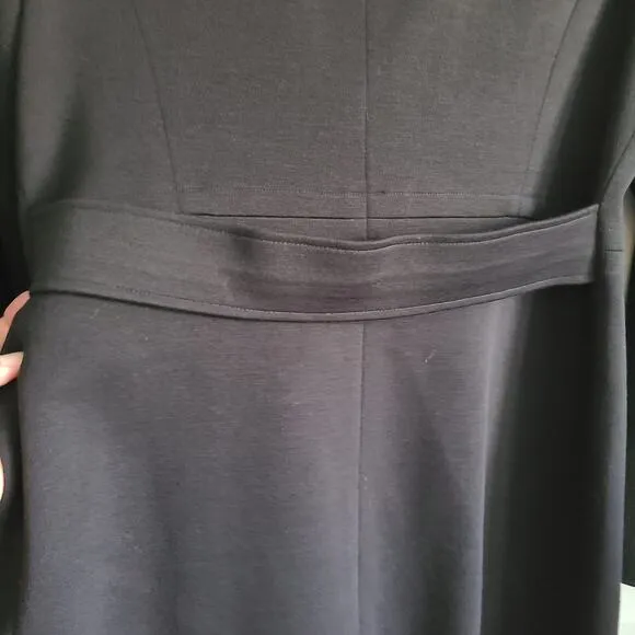 12TH STREET BY CYNTHIA VINCENT Black Lightweight Wool Jersey Coat 127 Sze Medium