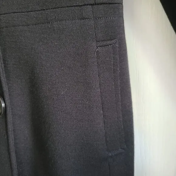 12TH STREET BY CYNTHIA VINCENT Black Lightweight Wool Jersey Coat 127 Sze Medium