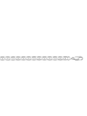 14 Karat White Gold Flat Anchor 4.0 mm Italian Bracelet