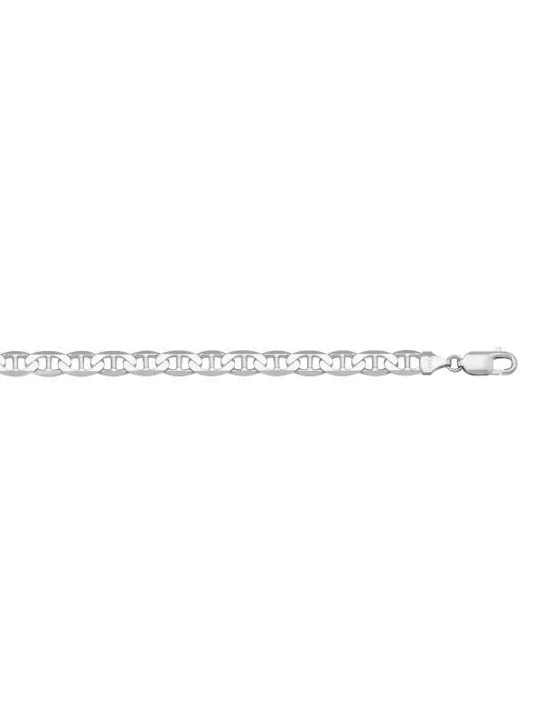 14 Karat White Gold Flat Anchor 4.0 mm Italian Bracelet