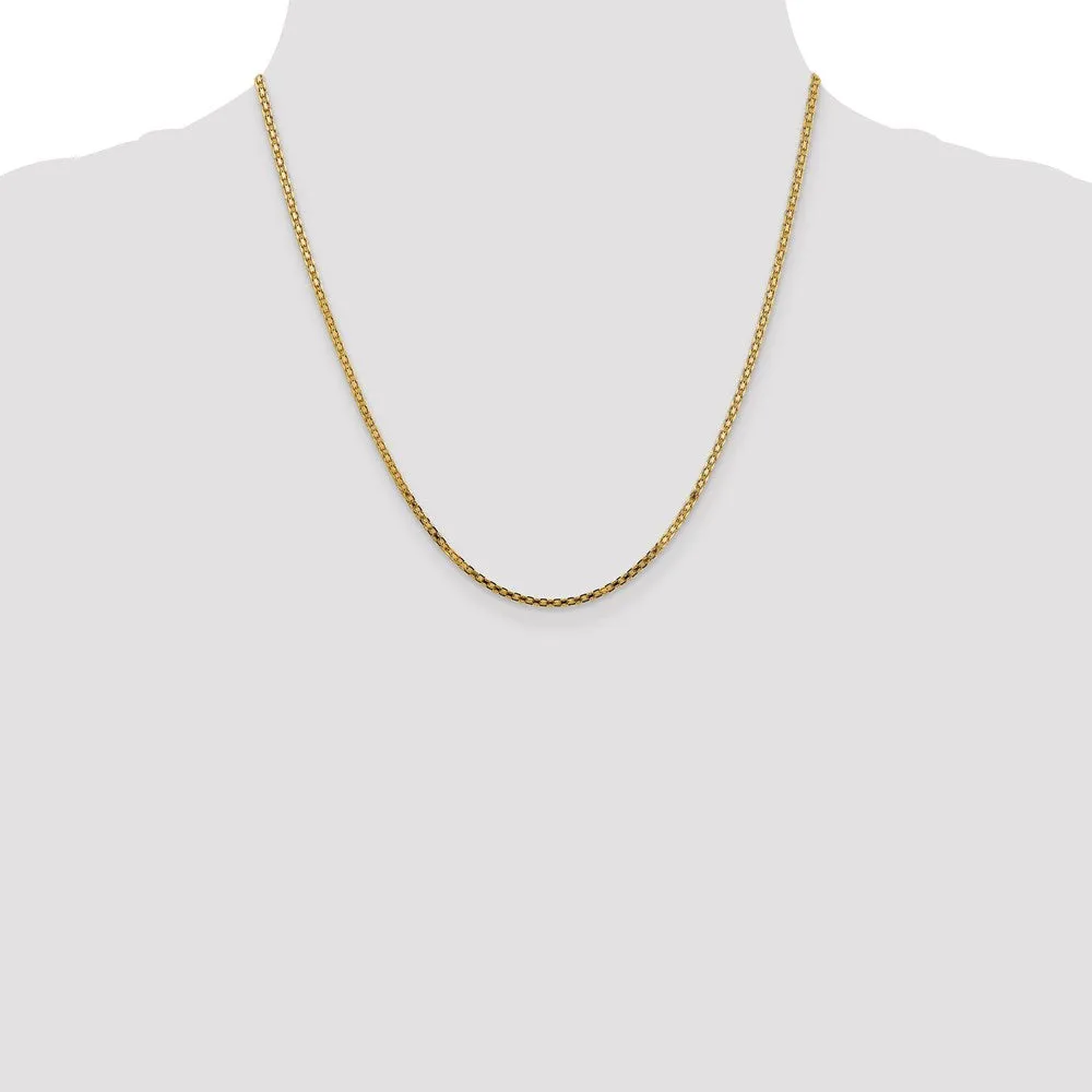 14k 1.8mm Lightweight Bismark Flat Chain