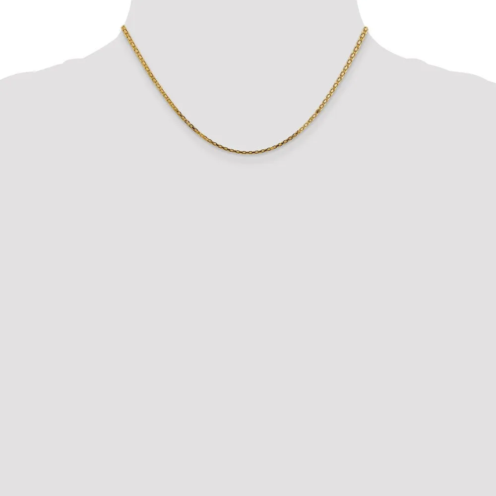 14k 1.8mm Lightweight Flat Bismark Chain