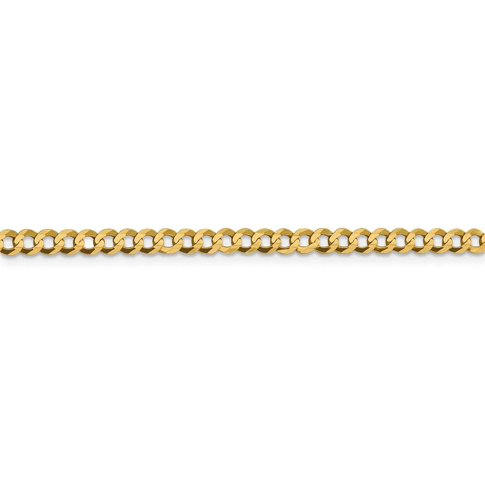 14k 3.7mm Lightweight Flat Cuban Chain