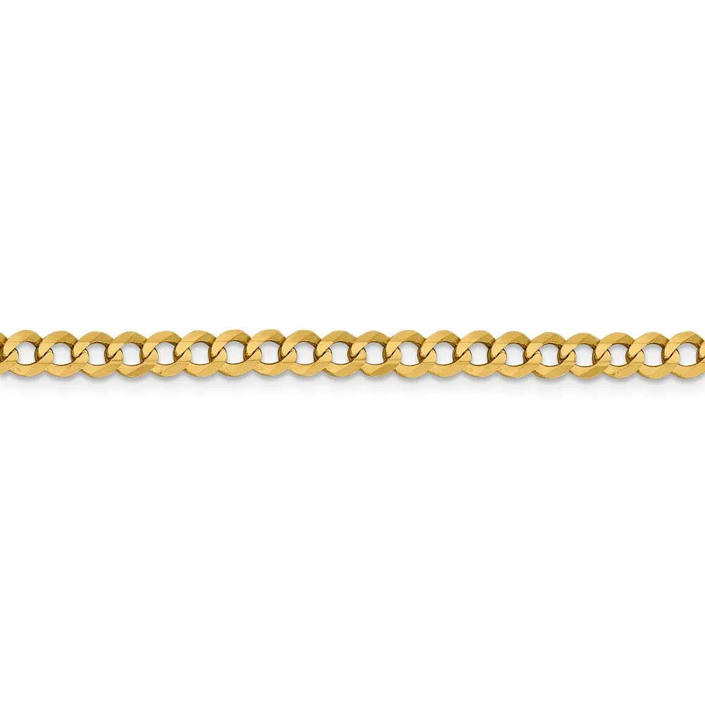 14k 4.7mm Lightweight Flat Cuban Chain