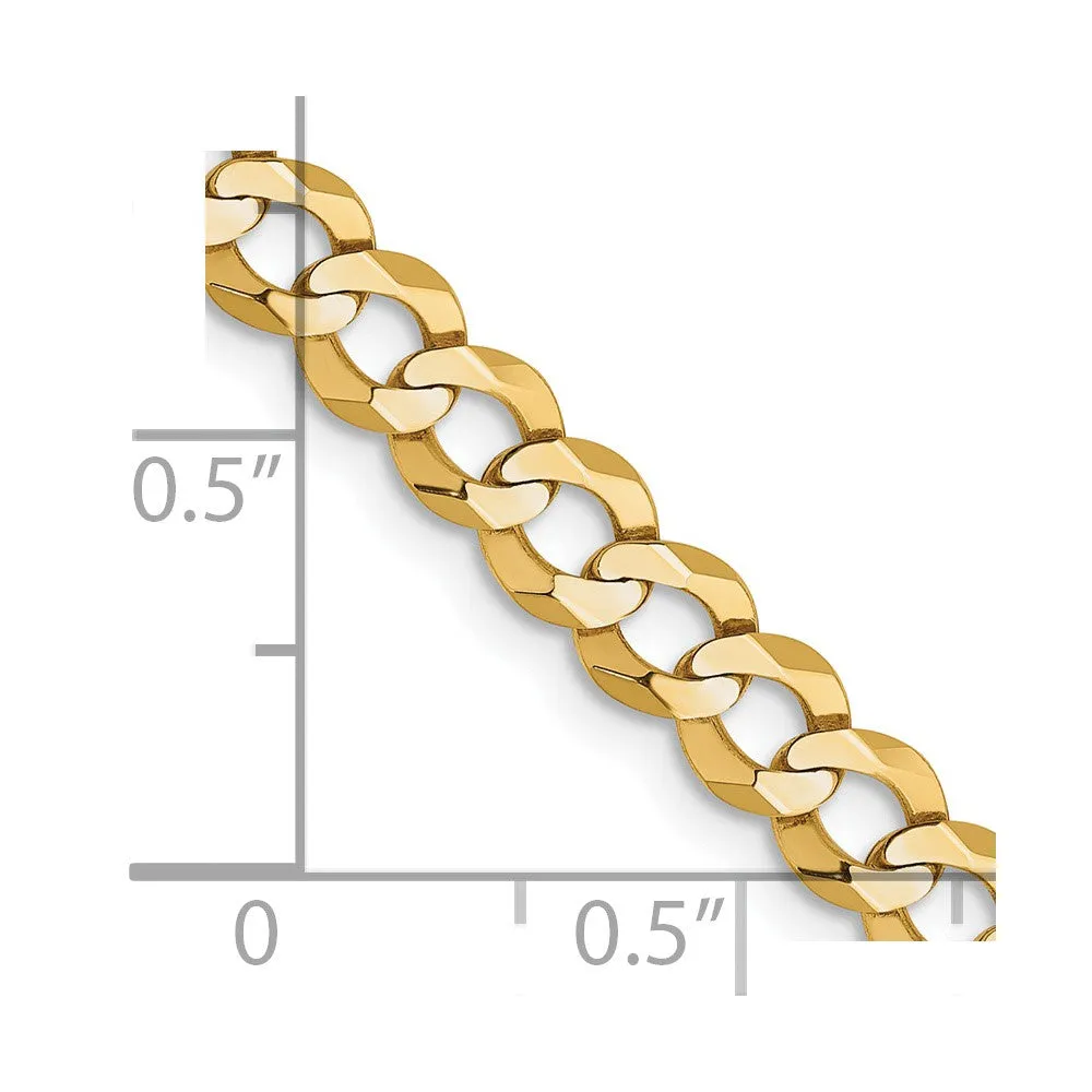 14k 4.7mm Lightweight Flat Cuban Chain