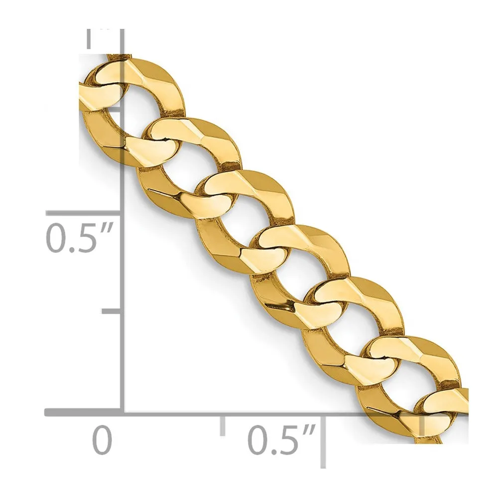 14k 7.2mm Lightweight Flat Cuban Chain