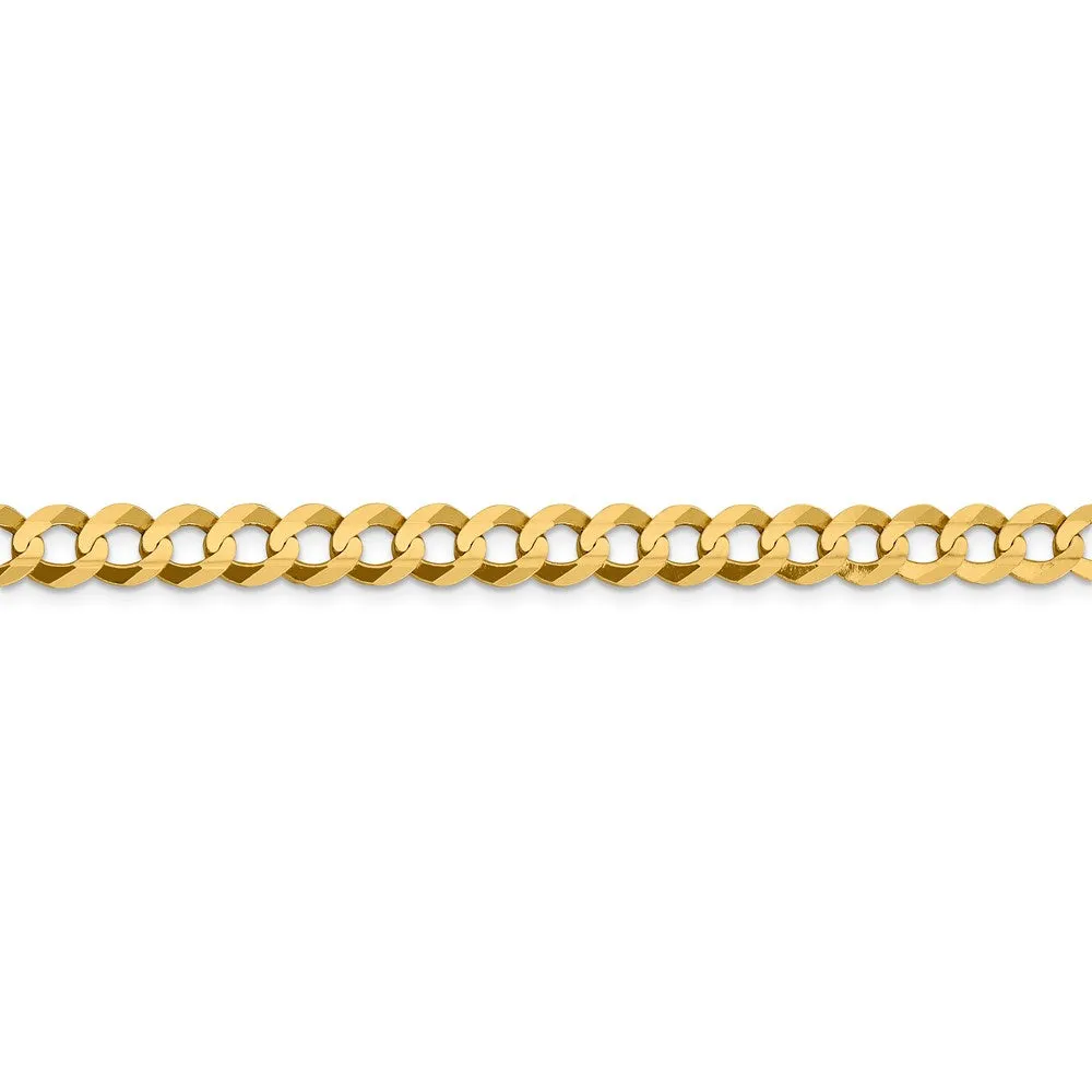 14k 7.2mm Lightweight Flat Cuban Chain