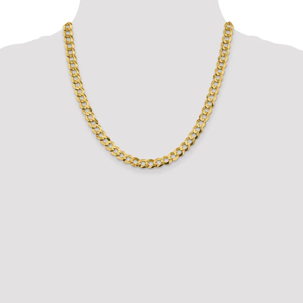 14k 8.3mm Lightweight Flat Cuban Chain