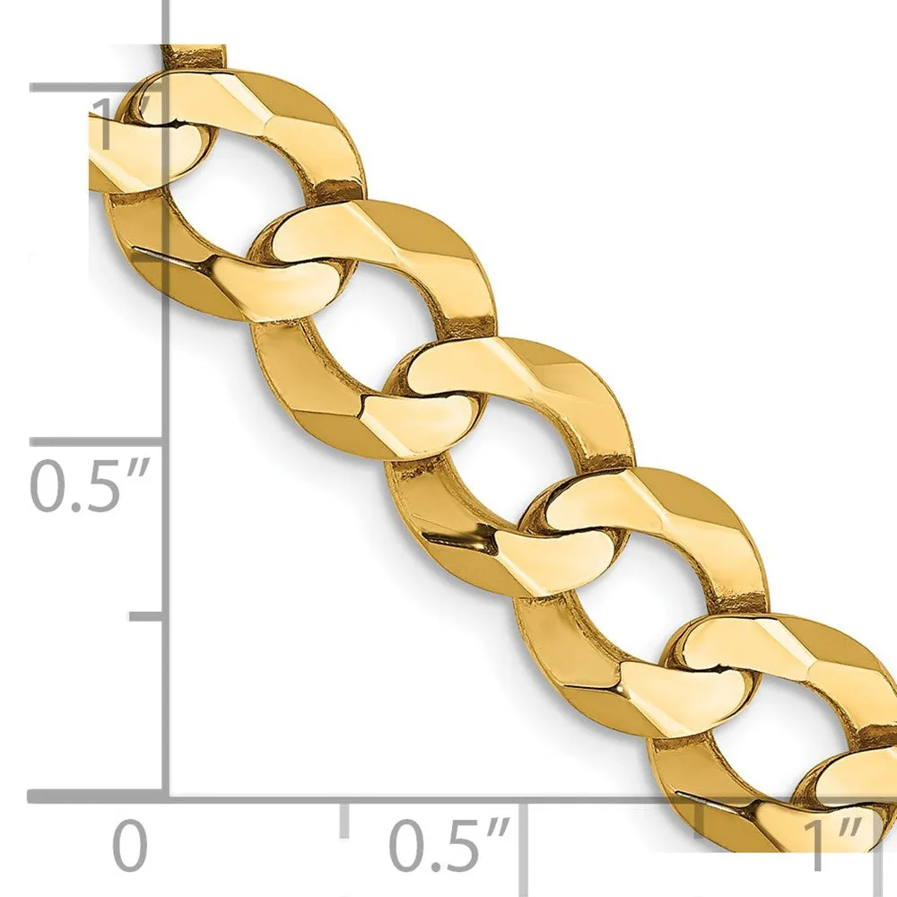 14k 8.3mm Lightweight Flat Cuban Chain