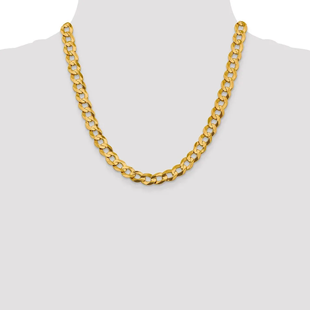 14k 9.4mm Lightweight Flat Cuban Chain
