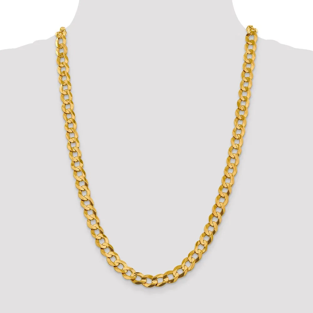 14k 9.4mm Lightweight Flat Cuban Chain