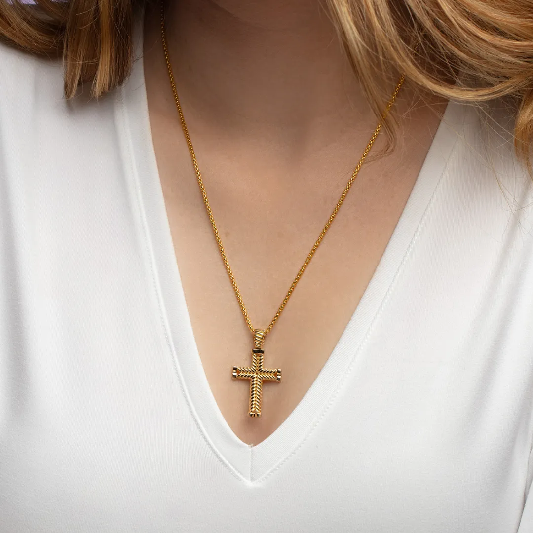 14K Gold Cross Necklace