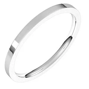 14K White 1.5 mm Flat Comfort Fit Light Band Size 11.5