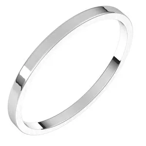 14K White 1.5 mm Flat Ultra-Light Band Size 4