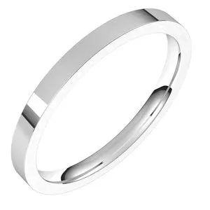 14K White 2 mm Flat Comfort Fit Light Band Size 6