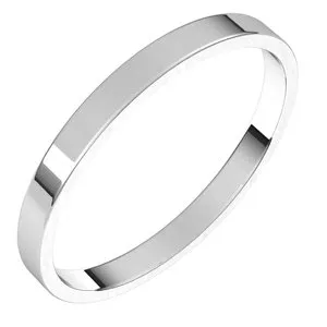 14K White 2 mm Flat Ultra-Light Band Size 6