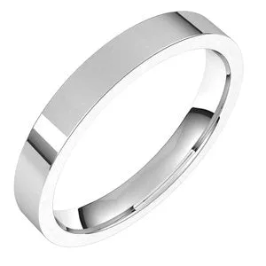 14K White 3 mm Flat Comfort Fit Light Band Size 7
