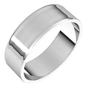 14K White 6 mm Flat Ultra-Light Band Size 7