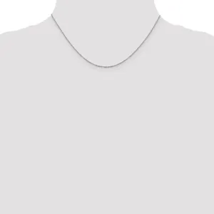 14K White Gold 1.1mm Flat Cable Chain - Various Sizes
