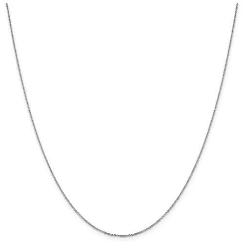 14K White Gold 1.1mm Flat Cable Chain - Various Sizes
