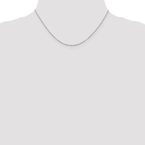 14K White Gold 1.1mm Flat Cable Chain - Various Sizes